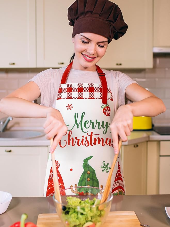 Bencailor 6 Pcs Spring Kitchen Aprons with Pockets Flower Rooster Bee Butterfly Sunflower Summer Aprons Bulk for Women(Multicolor,Seasonal) - Image 2
