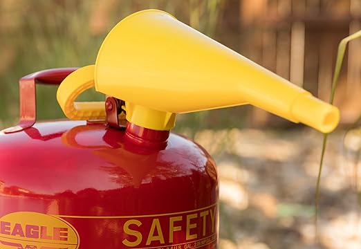Eagle Plastic Funnel for Type I Metal Safety Cans, 5"x 7"x 12", Made of Chemically Resistant High-Density Polyethylene, Yellow, Made in the USA, F15FUN - Image 3