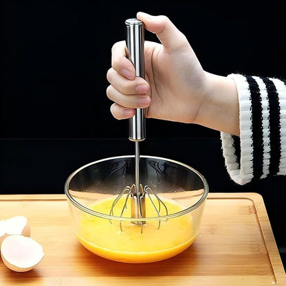 3 Pack Stainless Steel Egg Whisk, Hand Push Rotary Whisk Blender, Versatile Easy Whisk, Hand Push Mixer Stirrer for Beating Eggs, Frothing Milk, Blending, Mixing, Whipping Smoothies & Shakes - Image 4