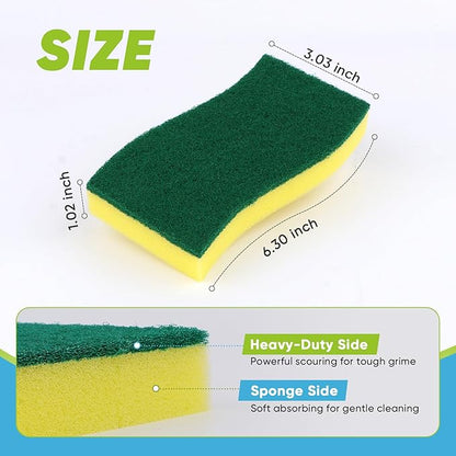 AIDEA Sponges Kitchen, XL Heavy Duty Dish Sponge, Cleaning Dish Scrubber Sponge for Home and Kitchen, Extra Large Cleaning Supplies for Pots, Pans, 24 Pack - Image 2