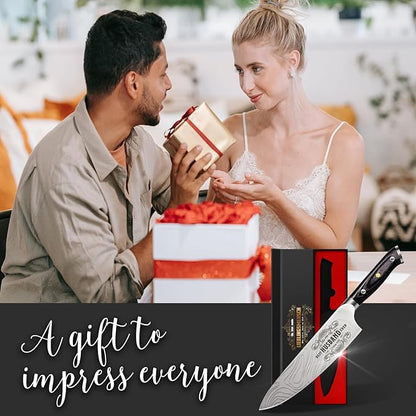 Gifts for Him Husband Men Anniversary Day, 8 inch Professional German Stainless Steel 1.4116 Chef Knife, Engraved Best Husband Ever Knife Gift, Easter Anniversary Birthday Gift for Men Husband Him