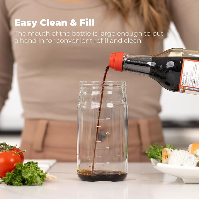 Zuutii Olive Oil Dispenser Bottle 18.6oz – Auto Flip Glass Vinegar Bottle with No-Drip Spout for Kitchen Cooking, Oil and Sauce Dispenser, Light Cream - Image 5