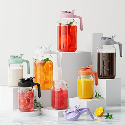 Breast Milk Pitcher - 32 oz Glass Mason Jar with Dual Leak-Proof Design, Airtight Seal, Pour Spout & Handle, Storage Container for Breastmilk, Iced Tea & Ice Drinks（Black） - Image 6
