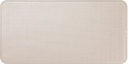 MicoYang Silicone Dish Drying Mat for Multiple Usage,Easy clean,Eco-friendly,Heat-resistant Silicone Mat for Kitchen Counter or Sink,Refrigerator or Drawer Liner Tapioca 5XL 36inches x 18inches by MicoYang