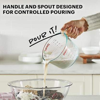 Pyrex Essentials (2-Pack) Glass Measuring Cups Set, (1 & 2 Cup) Measuring Cups For Prepping, Baking and Cooking, Preheated Oven, Dishwasher, Freezer, and Microwave Safe - Image 5
