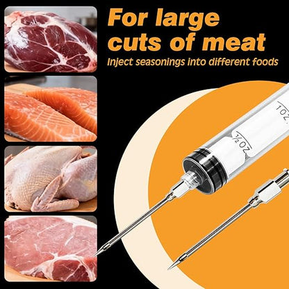 CloudHand Meat Turkey Pop Up Timer & Flavor Injector Set, Turkey Thermometer Disposable Chicken Beef Cooking Meat Thermometers & Timers, Pops at 175°F–180°F Pack of 6