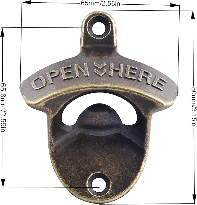 30 PCS Old Fashioned Beer Bottle Opener Wall Mounted Bulk, Antique Bronze Beer Top Opener Post Mounted, Prefect for KTV Hotels Bars DIY - Image 6