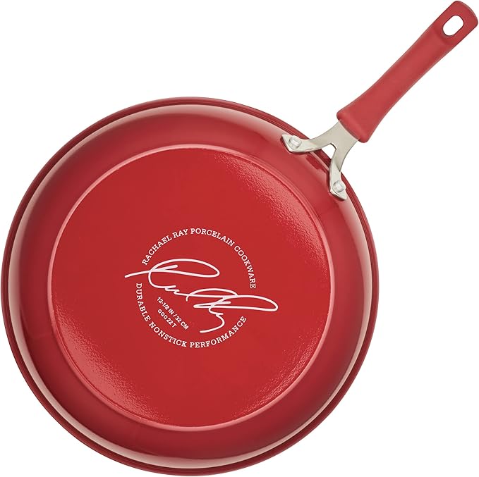 Rachael Ray Cook + Create Nonstick Frying Pan/Skillet, 12.5 Inch, Red - Image 14