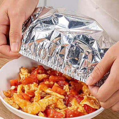 Ouliget Repeatable Film Insulation Cover,Aluminium Foil Elastic Food Bowl Storage Covers,Food Fresh Keeping Bags for Sandwich Wraps Burritos BBQ Cooking Storing Food,20 Pieces - Image 7