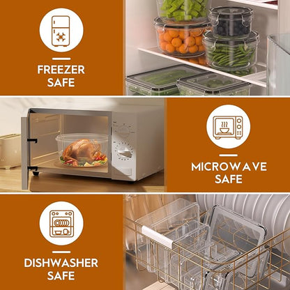 52 PCS Food Storage Containers with Lids Airtight (26 Containers & 26 Lids), Leak proof Meal Prep Container Set for Kitchen Storage, BPA-free, PVC-free Plastic, Microwave/Dishwasher Safe, Labels & Pen - Image 4