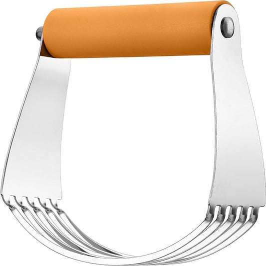 Spring Chef Large Dough Blender For Baking, Professional Dough Cutter Tool, Stainless Steel Puff Pastry Cutter Tool with Sharp Blades, Manual Pastry Blender for Easy Mixing - Dishwasher Safe - Mango by SpringChef
