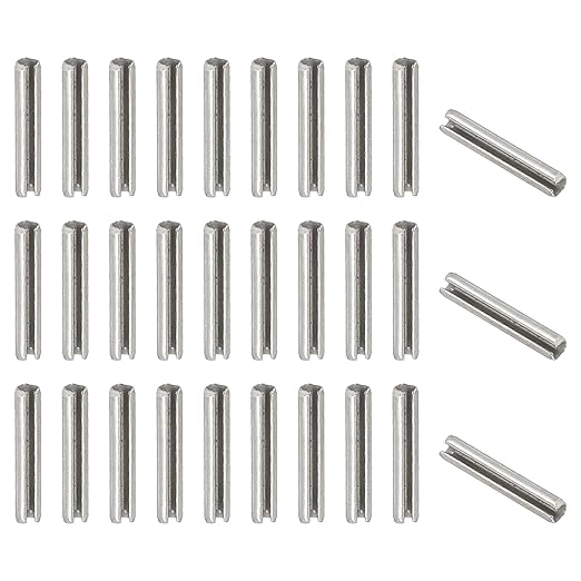 PATIKIL Slotted Spring Pin, 50 Pcs 5/64" x 1/2" (2.2mm x 12mm) 304 Stainless Steel Split Roll Pins Spring Dowel for Home Improvement Automotive Machine Repair, Silver