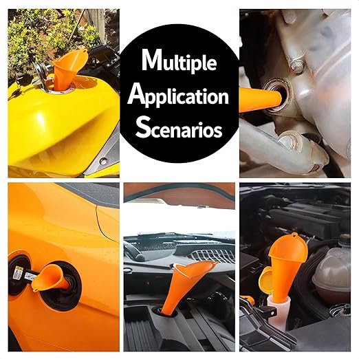 Oil Funnel 3-Pack, Multi Function Plastic Long Neck Oil Funnel - for All Automotive Oils Lubricants Engine Oils Water Diesel Fuel Kerosene - Image 6