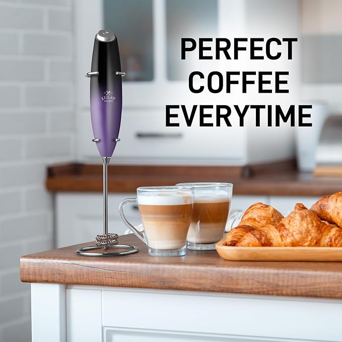 Zulay Kitchen Whisk Milk Frother with 4 Duracell Batteries - Powerful Handheld Foam Maker for Coffee, Lattes, Matcha, Hot Chocolate & Cappuccinos - Whip Creamy Froth in Seconds - Image 5