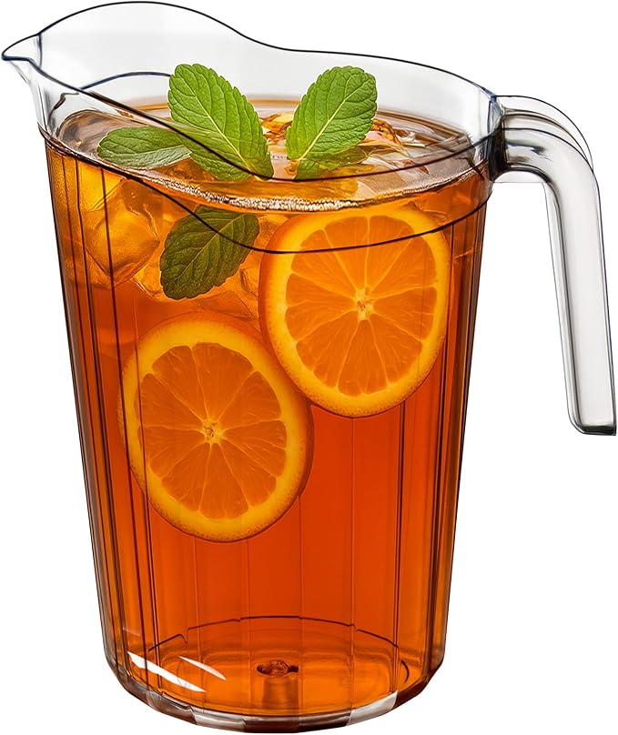DecorRack 6 Pack - 75 oz Polycarbonate Plastic Pitcher Beverage Dispenser with Pour Spout Shatterproof Catering and Restaurant Serveware for Cold Drinks, Water, Lemonade, Beer, and Sangria (6 Pack) - Image 6