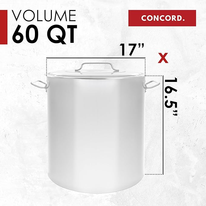 Concord Cookware Stainless Steel Stock Pot Kettle, 60-Quart - Image 5