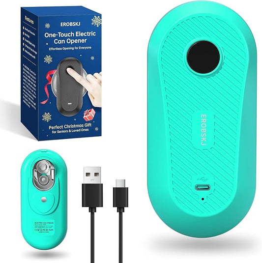 Auto Electric Can Opener, Rechargeable Can Openers for Seniors & Arthritis, One-Touch Automatic Can Opener, Hands-Free, Smooth Edge, Compact, Cordless, Food-Safe Kitchen Gadgets