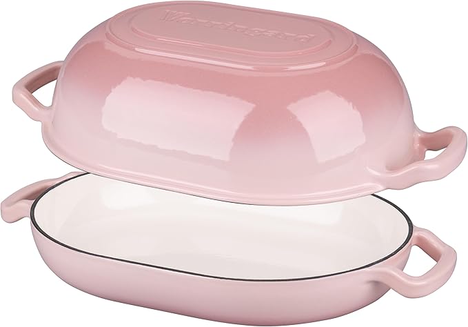 VORRINGARD Enameled Cast Iron Sourdough Bread Oven, Dutch Oven, Loaf Cast Iron Bread Pan for Homemade Bread Baking, Meatloaf Pan with Lid, 7QT, Pink - Image 6