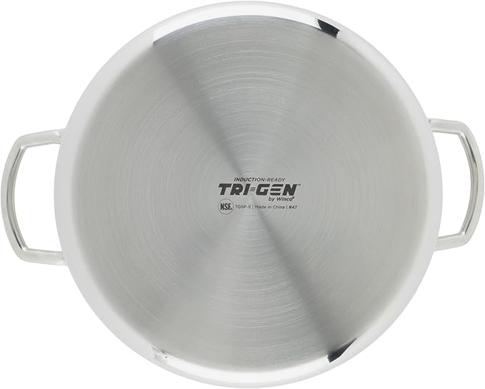 WINCO Tri-Ply Stock Pot, 8-quart, Silver - Image 5