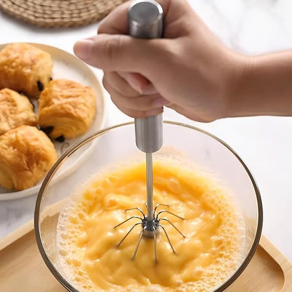 3 Pack Stainless Steel Egg Whisk, Hand Push Rotary Whisk Blender, Versatile Easy Whisk, Hand Push Mixer Stirrer for Beating Eggs, Frothing Milk, Blending, Mixing, Whipping Smoothies & Shakes - Image 6