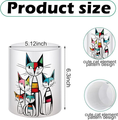 WILLBOND Cat Kitchen Decor Acrylic Kitchen Utensil Holder Crock Spoon Organizer for Countertop Cat Table Decor Coffee Spoon Holder Jar for Cooking Tools