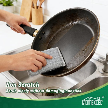 HOMEXCEL All-Purpose Sponge Pads 12PK, Non-Scratch Dish Sponges Safe for Non-Stick Cookware, Pots & Pans, Ideal Cleaning Dish Scrubber Pads for Kitchen, Bathroom and Household - Image 3