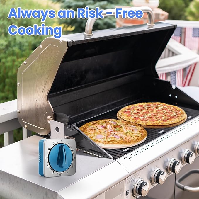 Kitchen Timers for Cooking, Chef Cooking Timer Clock with Loud Alarm,100% Mechanical Desk Timer - No Batteries Required -Magnetic Back, Exquisite Stainless Steel Body -Countdown Reminder Magnetic-Blue - Image 8