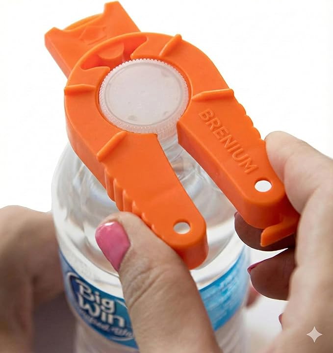 Multifunctional Bottle and Can Opener, Plastic Water Bottle, Twist-Off, Pull Tab Soup, for Weak Hands, Seniors, Elderly, Rheumatoid Arthritis, Bottle Gripper, Ergonomic (Two Pack) by Brenium