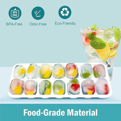 Ice Cube Trays for Freezer – 5 Pack 70 Cubes Total, Reinforced Snap Lids That Stay Closed, Silicone Push-Release Bottom, BPA-Free, Stackable & Spill-Proof – Perfect for Parties, Home Bar & Daily Use - Image 2