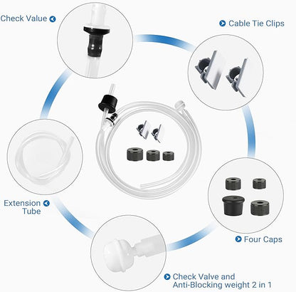 Yofidra Sink Soap Dispenser Extension Kit: Under Sink Dish Soap Dispenser with 47" Tube for Countertop Kitchen Sink Accessories, Sink Hose with Check Valve for Prevent Backflow 2PCS