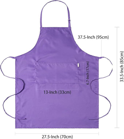 Purple Apron for Women with Pockets | Lightweight and Adjustable Womens Apron