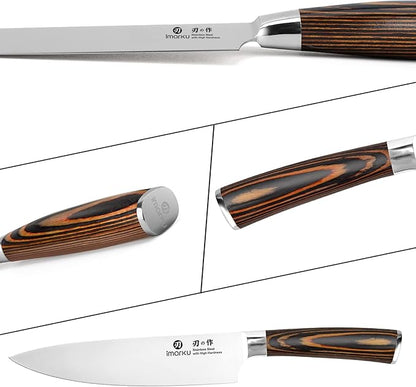 imarku Chef Knife - Pro Kitchen Knife 8 Inch Chef's Knives Japanese HC Steel Sharp Paring Knife with Ergonomic Handle, Tawny Handle, Best Gifts for Men and Women, Gyutou knives - Image 6