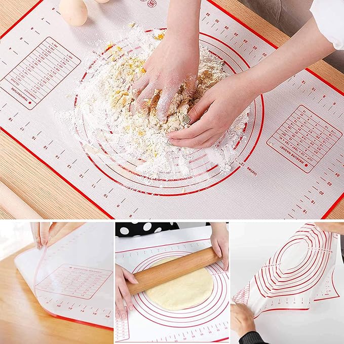 HULISEN Stainless Steel Biscuit Cutter Set, Silicone Mat, Pastry Scraper and Dough Blender, Sturdy & Long-Lasting with Ergonomic Rubber Grip, Professional Baking Dough Tools, Gift Package (4 Pcs/Set) - Image 5