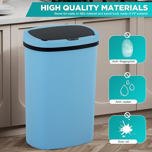 PayLessHere | 13 Gallon Plastic Trash Can | Blue | Automatic Touchless Lid with Motion Sensor | Kitchen Garbage Can with Waterproof Design | for Home, Office, Bathroom | Pack of 1 - Image 4
