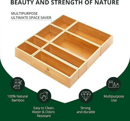ROYAL CRAFT WOOD Bamboo Jewelry Organizer Box & Chests Set - Versatile Storage Solution for Makeup, Jewelry, and Bathroom Essentials (8 Boxes) - Image 3