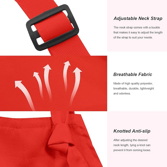 15 Pcs Adult Aprons Bulk with Pockets Adjustable Bib Chef Apron for Women Men Painting Cooking Crafting (S/L) - Image 3