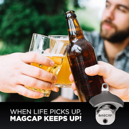 Outdoor Bottle Opener Wall Mounted - Style Magnetic Beer Bottle Opener that Catches Caps - Easy to Install and Incredibly Convenient - Image 5