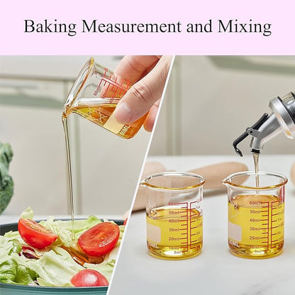 High Borosilicate Glass Measuring Cup-V-Shaped Spout，Glass Measuring Beaker for Kitchen or Restaurant, Easy to Read, 60 ML (2 Oz)-Pack of 2 - Image 5