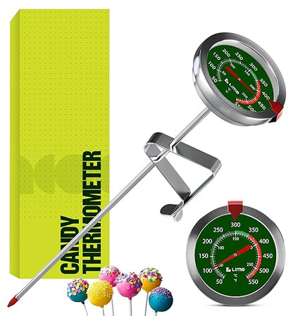 CRAFT911 Candy Thermometer with Pot Clip - Deep Fry Oil Thermometer for Frying and Candle Making (Green) by Craft911byLIME