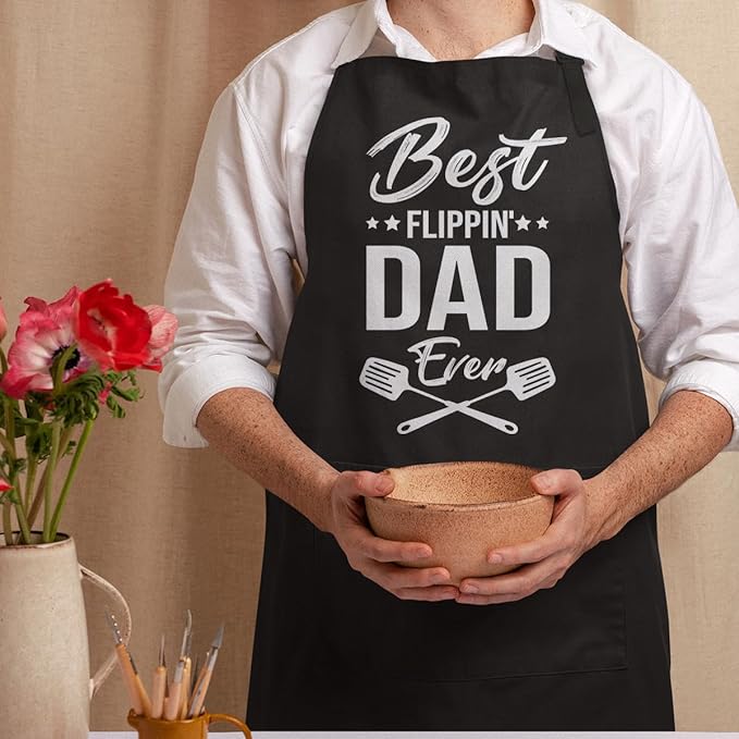 SANDJEST Funny Mens Aprons with Pockets for BBQ Grilling Cooking Grandpa Husband Apron for Birthday Christmas Father's Day