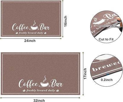 CooRug Absorbent Coffee Mat, Fashion Dish Drying Mat for Kitchen Counter Coffee Bar Accessories Espresso Machine Dish Rack 17" x 32" Brown - Image 2