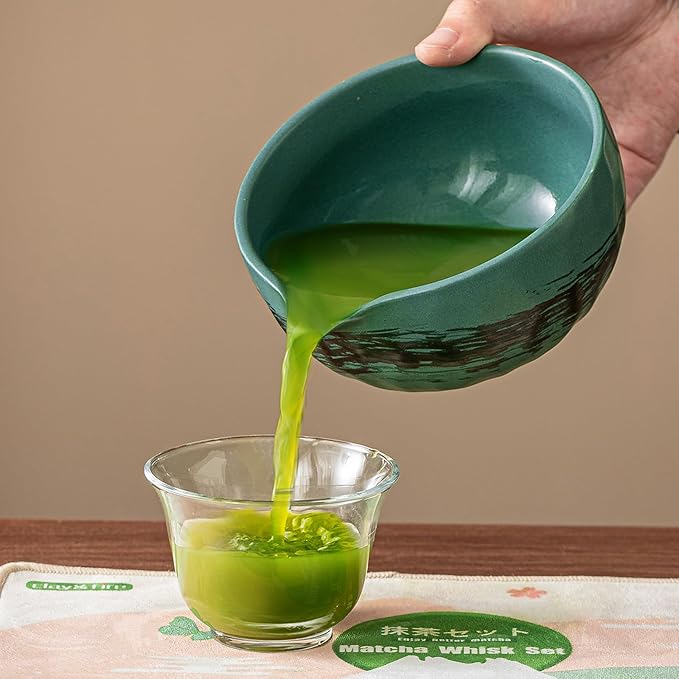 Clay&Fire Matcha Whisk Set，9 Pcs Ceramic Matcha Set, 15 OZ Matcha Bowl with Spout and Whisk，Matcha Kit for Friend, Ideal Gift for Matcha Lover（Dark Green） - Image 8
