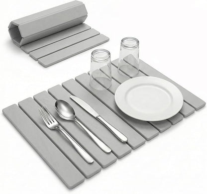 Stone Drying Mat for Kitchen Counter - Super Absorbent, 30sec Fast-Drying Diatomite Dish Mat, Collapsible for Kitchen.