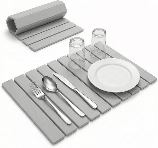 Stone Drying Mat for Kitchen Counter - Super Absorbent, 30sec Fast-Drying Diatomite Dish Mat, Collapsible for Kitchen.