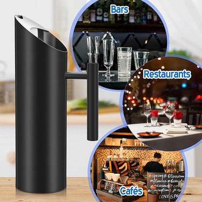 Funnymoom 3 Pack 53oz/1.5l Stainless Steel Water Pitcher Modern Metal Pitcher with Ice Guard Black Carafe Drink with Handle or Iced Hot Drink Tea Juice Coffee Beer - Image 5