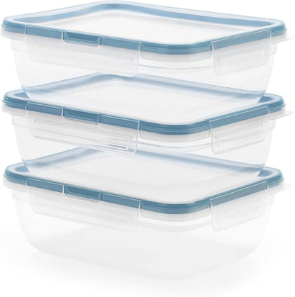 Snapware Plastic Total Solution 3-Pack (8.5-Cup) Food Storage Containers Set, Leakproof & Airtight Plastic Locking Lids Rectangular Containers, BPA-Free Lids, Microwave Dishwasher Freezer Safe - Image 3