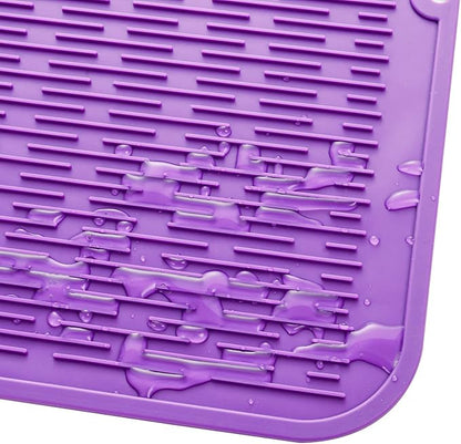 MicoYang Silicone Dish Drying Mat for Multiple Usage,Easy clean,Eco-friendly,Heat-resistant Silicone Mat for Kitchen Counter or Sink,Refrigerator or Drawer Liner Purple 4XL 32 inches x 18 inches - Image 9