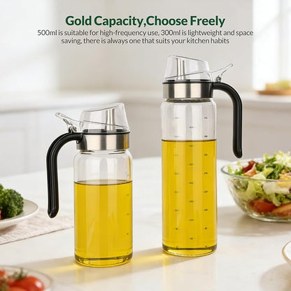 hotder Oil Bottles, Olive Oil Dispenser, Oil Dispenser Bottles, Oil Dispenser, Oil Dispenser Bottle for Kitchen, Glass Oil Bottle 500ml, Easy Refill & Cleaning Non-Drip Spout(500ml 2pcs) - Image 8