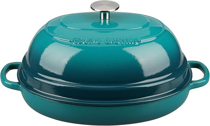 EDGING CASTING Enameled Oval Cast Iron Dutch Oven Pot with Lid, Bread Dutch Oven for Sourdough Bread Baking, Dutch Oven Bread, Bread Oven, 6QT, Darkcyan - Image 6