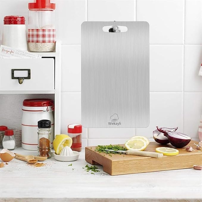 304 Stainless Steel Cutting Board for Kitchen, Non Toxic Cutting Boards Set, Dishwasher Safe and Knife Friendly Chopping Board for Meat Vegetable Fruit(15"x 11",13"x 9",10"x 6")